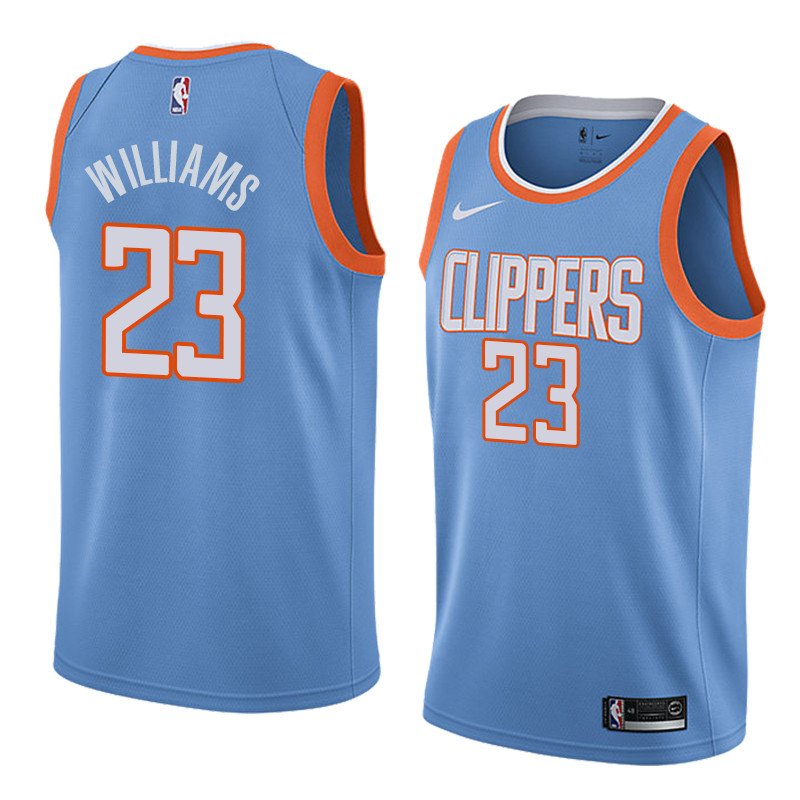 Men's Los Angeles Clippers #23 Lou Williams Blue 2017 18 New Season City Edition Stitched NBA Jersey